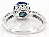 Blue moissanite platineve solitaire ring 1.90ct DEW