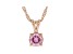 Pink moissanite 14k rose gold over silver solitaire pendant .80ct DEW.