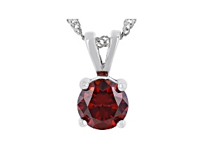 Red moissanite platineve solitaire pendant .80ct DEW.