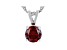 Red moissanite platineve solitaire pendant .80ct DEW.