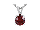Red moissanite platineve solitaire pendant .80ct DEW.
