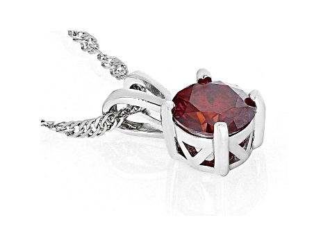 Red moissanite platineve solitaire pendant .80ct DEW.