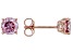 Pink moissanite 14k rose gold over silver stud earrings 1.60ctw DEW.