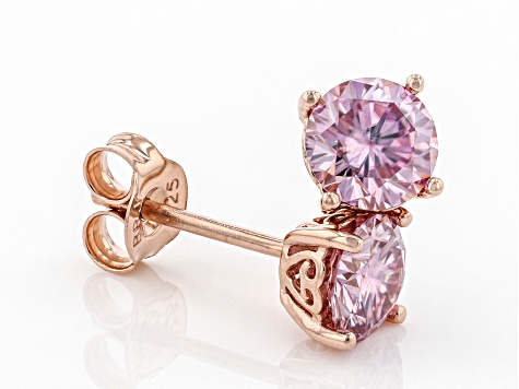 1/4 CT. T.W. Diamond Twist Front/Back Earrings in 10K Rose Gold