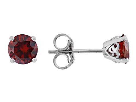 Red moissanite platineve stud earrings 1.60ctw DEW.