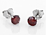 Red moissanite platineve stud earrings 1.60ctw DEW.