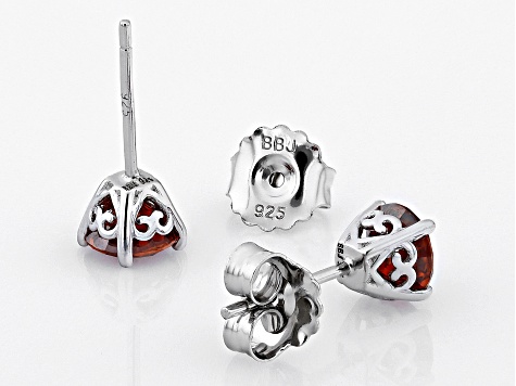 Red moissanite platineve stud earrings 1.60ctw DEW.