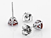 Red moissanite platineve stud earrings 1.60ctw DEW.
