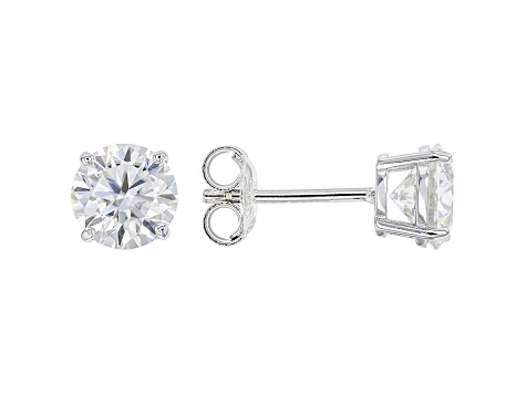 Moissanite Platineve Set Of Two Pair Stud Earrings 3.00ctw DEW