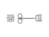 Moissanite Platineve Set Of Two Pair Stud Earrings 3.00ctw DEW