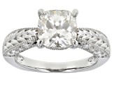 Moissanite platineve engagement ring 3.04ctw DEW