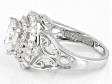 Moissanite platineve center design ring 3.52ctw DEW