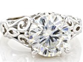 Moissanite platineve solitaire ring 4.20ct