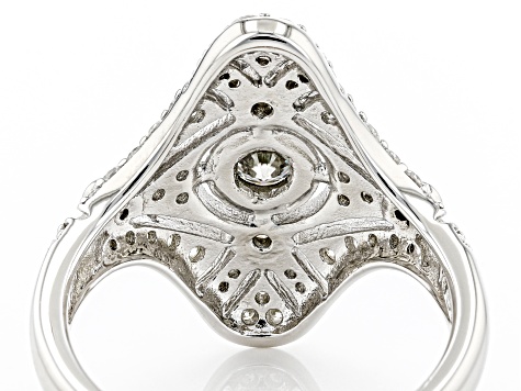 Moissanite platineve vintage style ring .95ctw DEW