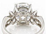 Moissanite and blue diamond platineve center design ring 5.80ct DEW.