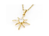 Moissanite 14k yellow gold over sterling silver star pendant .23ct DEW.