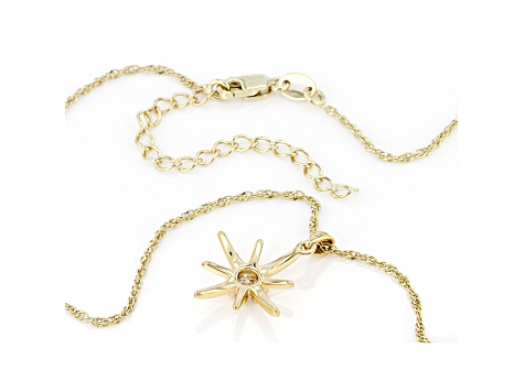 Moissanite 14k yellow gold over sterling silver star pendant .23ct DEW.