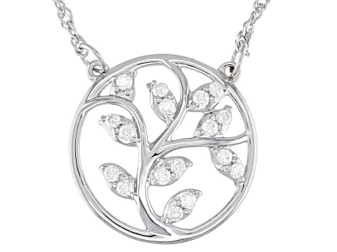 Moissanite platineve tree necklace .17ctw DEW