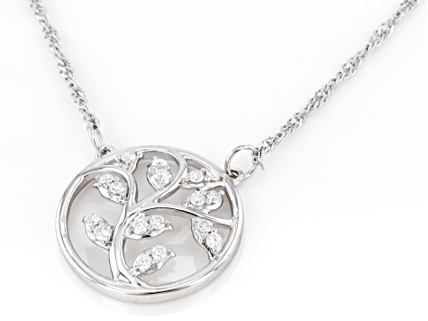 Moissanite platineve tree necklace .17ctw DEW