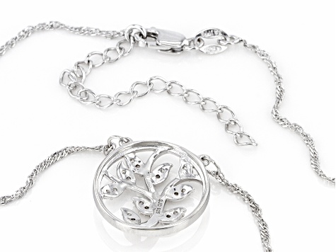 Moissanite platineve tree necklace .17ctw DEW