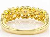 Moissanite 14k yellow gold over sterling silver band ring .09ctw DEW