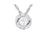 Moissanite platineve love knot pendant .60ct DEW