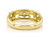 Moissanite 14k yellow gold over sterling silver 3 stone ring .48ctw DEW