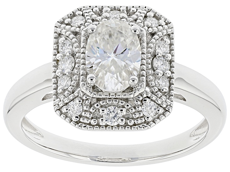 Moissanite Platineve(R) Vintage Style Ring 1.10ctw DEW