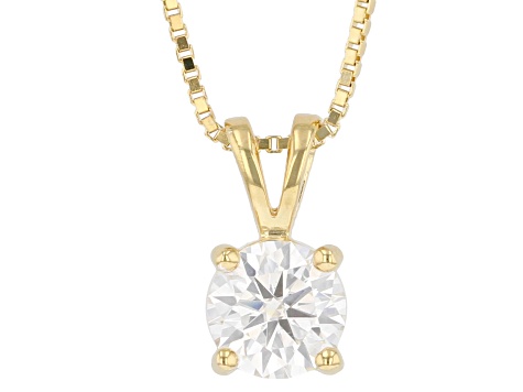 Moissanite 14K Yellow Gold Over Silver Earrings And Pendant Jewelry Set 3.00ctw DEW