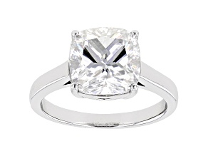 Moissanite Platineve Solitaire Ring 5.02ct DEW