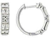 Moissanite platineve hoop earrings 1.08ctw DEW