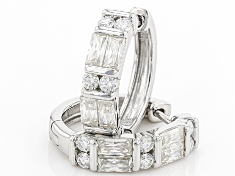 Moissanite platineve hoop earrings 1.08ctw DEW