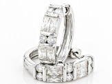 Moissanite platineve hoop earrings 1.08ctw DEW