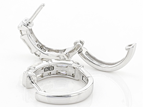 Moissanite platineve hoop earrings 1.08ctw DEW