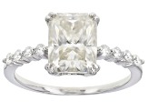 Moissanite platineve engagement ring 2.94ctw DEW