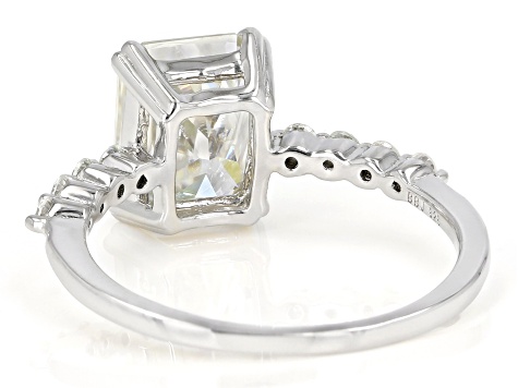 Moissanite platineve engagement ring 2.94ctw DEW