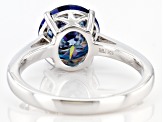Blue moissanite platineve solitaire  ring 2.70ct DEW