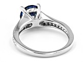 Blue moissanite platineve engagement ring 1.44ctw DEW