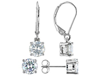 Picture of Moissanite Platineve(R) Set of 2 Pair Solitaire Earrings 4.00ctw DEW