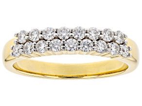 Moissanite 14k Yellow Gold Over Silver Ring .51ctw DEW