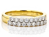 Moissanite 14k Yellow Gold Over Silver Ring .51ctw DEW