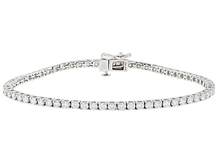 Moissanite Platineve Tennis Bracelet 3.66ctw DEW