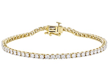 Picture of Moissanite 14k yellow gold over sterling silver Tennis Bracelet 3.78ctw DEW.
