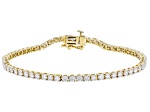 Moissanite 14k yellow Gold Over Sterling Silver Tennis Bracelet 3.66ctw DEW.