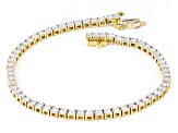 Moissanite 14k yellow gold over sterling silver Tennis Bracelet 3.78ctw DEW.
