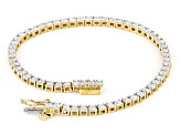 Moissanite 14k yellow gold over sterling silver Tennis Bracelet 3.78ctw DEW.