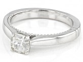 Moissanite Platineve Solitaire Ring .80ct DEW