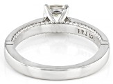 Moissanite Platineve Solitaire Ring .80ct DEW