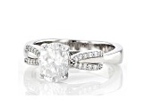 Moissanite platineve engagement ring 1.70ctw DEW