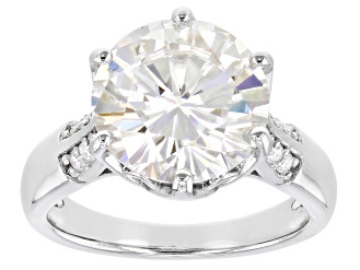 Moissanite platineve engagement ring 5.49ctw DEW